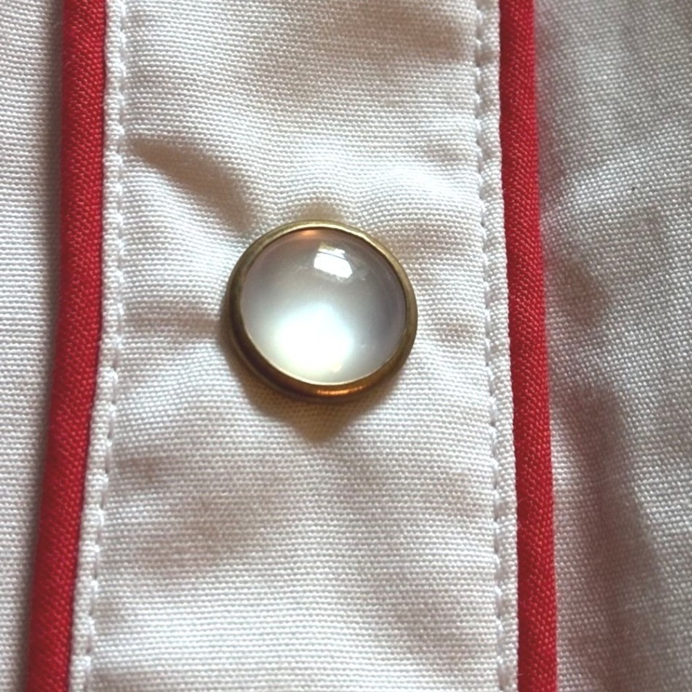 Lauren Ralph Lauren Western Shirt White Beaded Embroidered Pearl Snap Petite L - Picture 12 of 16